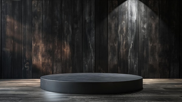 Diseño minimalista de escenario de madera negra