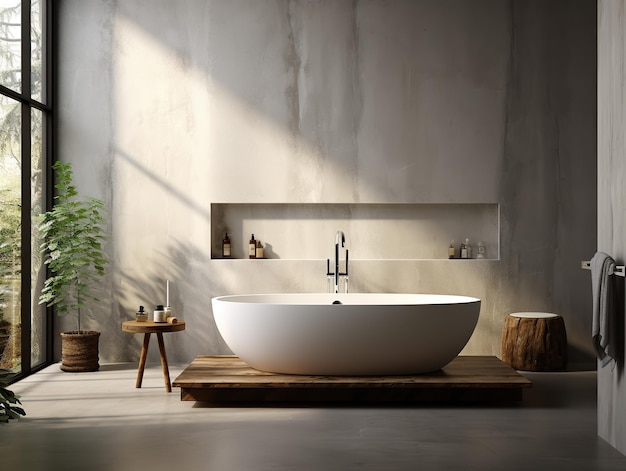 Diseño minimalista de interiores de baños modernos y brillantes