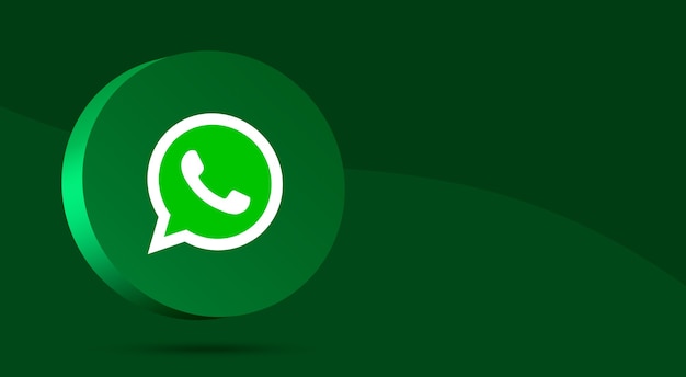 Diseño minimalista del logo de whatsapp en círculo 3d