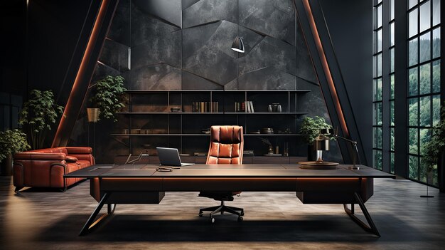 Diseño minimalista de oficina ejecutiva