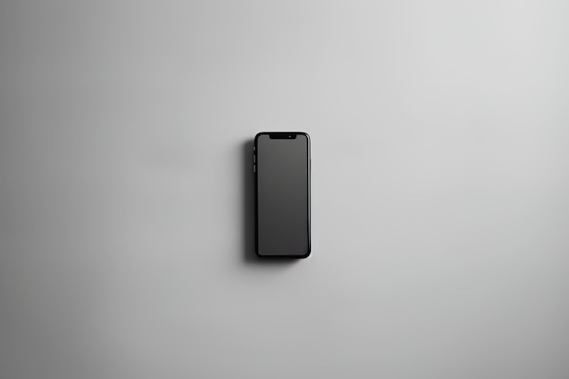 Foto diseño minimalista de teléfonos inteligentes en fondo gris