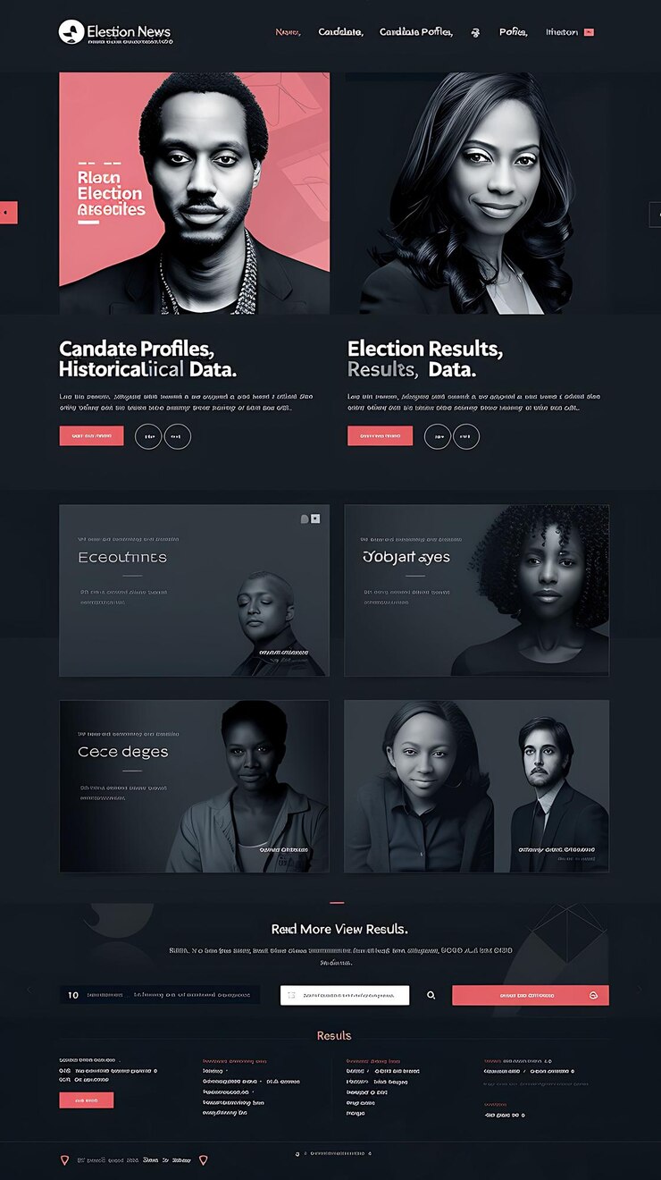 Foto diseño minimalista de la web con efecto de estilo de cuadrícula sitio web limpio inspirado en la idea de diseño de la web política