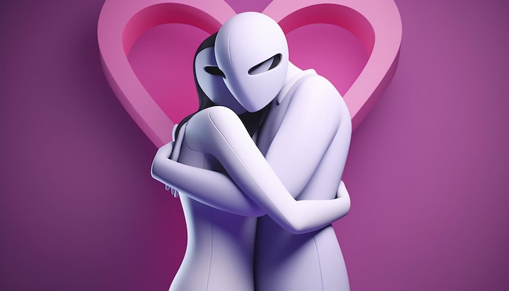 Foto diseño mínimo de cartel del día nacional del abrazo en 3d generado por inteligencia artificial