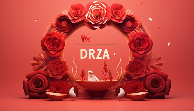 Diseño mínimo de carteles de celebración del Día de la Raza en 3D