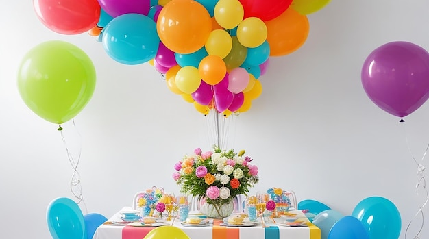 Diseño moderno y alegre con globos multi-ed brillantes