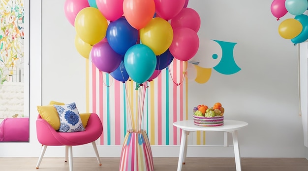 Diseño moderno y alegre con globos multi-ed brillantes