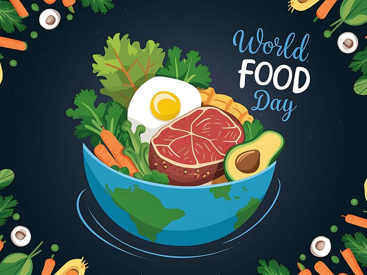 Diseño moderno de carteles del Día Mundial de la Alimentación para celebrar la cultura alimentaria global