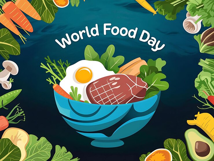 Diseño moderno de carteles del Día Mundial de la Alimentación para celebrar la cultura alimentaria global