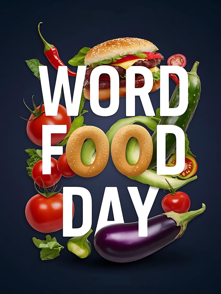 Diseño moderno de carteles del Día Mundial de la Alimentación para celebrar la cultura alimentaria global