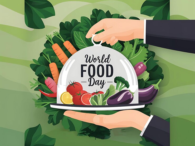 Diseño moderno de carteles del Día Mundial de la Alimentación para celebrar la cultura alimentaria global
