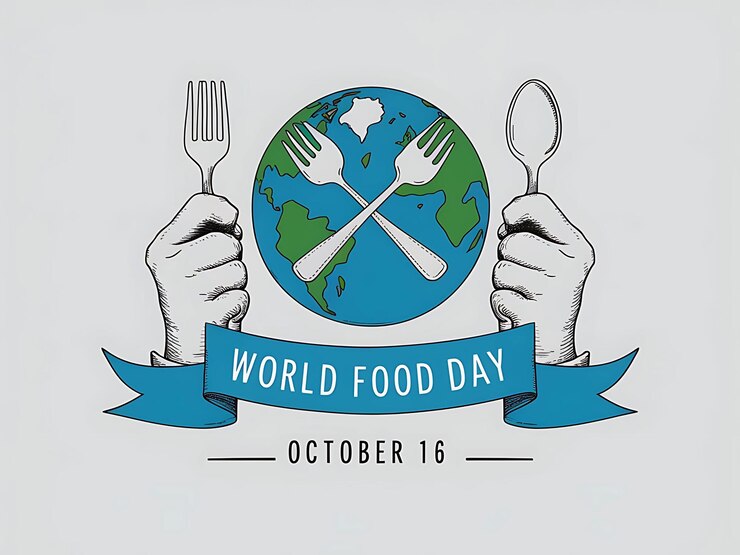 Diseño moderno de carteles del Día Mundial de la Alimentación para celebrar la cultura alimentaria global