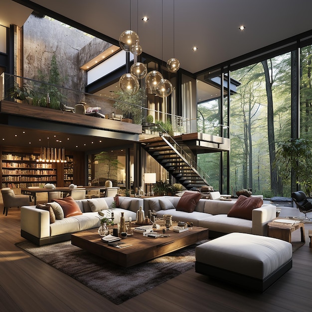Diseño moderno del interior de un hogar