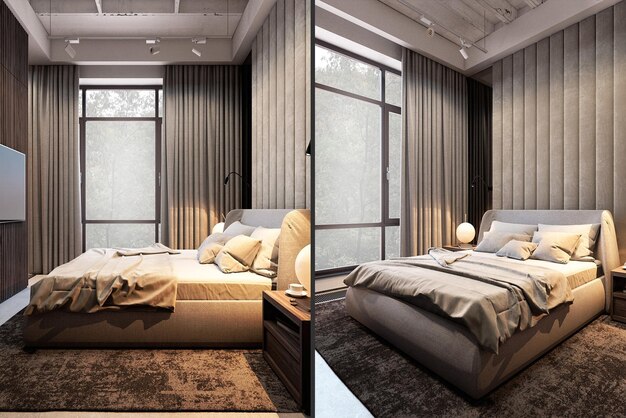 Diseño moderno y minimalista del dormitorio