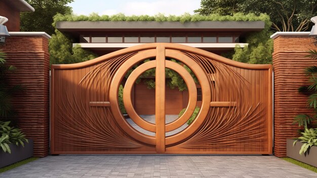 Foto diseño moderno de puerta de madera