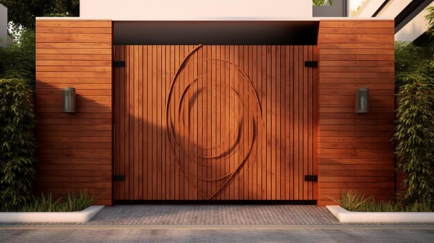 Foto diseño moderno de puerta de madera