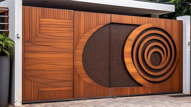 Foto diseño moderno de puerta de madera