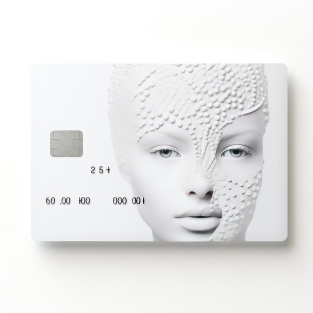 Diseño moderno de tarjeta de crédito o débito blanca en el fondo claro IA generativa