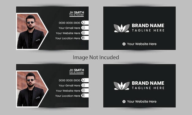 Diseño moderno de tarjetas de visita en blanco y negro de colores