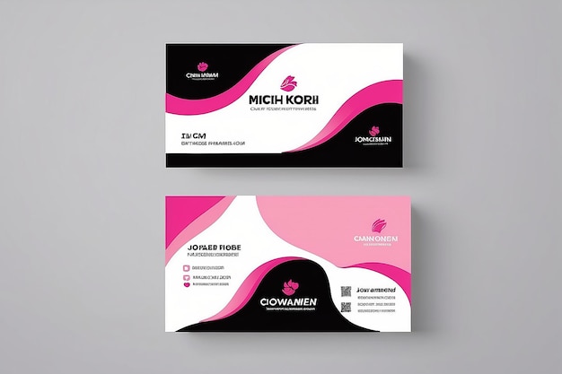 Foto diseño moderno de tarjetas de visita de color rosa diseño de tarjeta de negocios de color rosa moderno