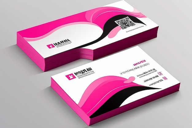 Foto diseño moderno de tarjetas de visita de color rosa diseño de tarjeta de negocios de color rosa moderno