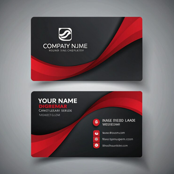 Diseño moderno de tarjetas de visita profesionales en rojo y negro
