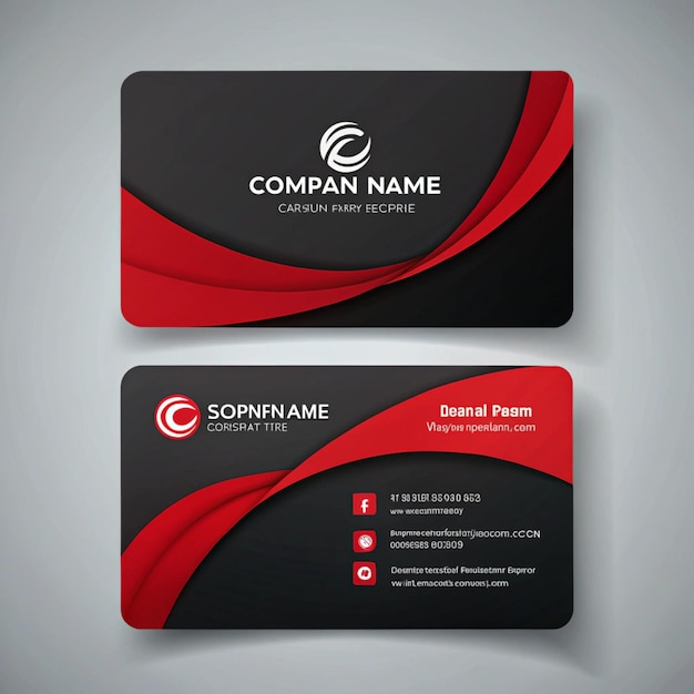 Diseño moderno de tarjetas de visita profesionales en rojo y negro