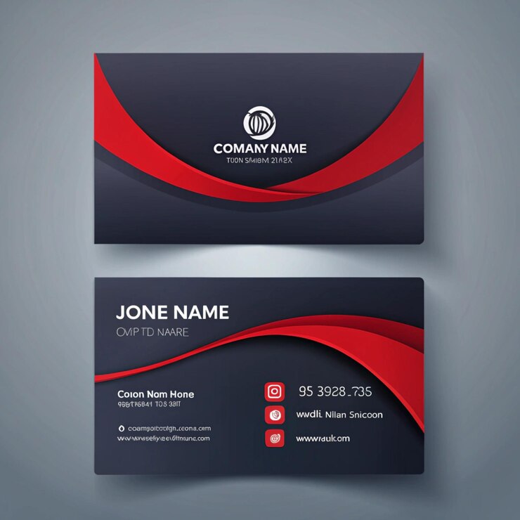 Diseño moderno de tarjetas de visita profesionales en rojo y negro
