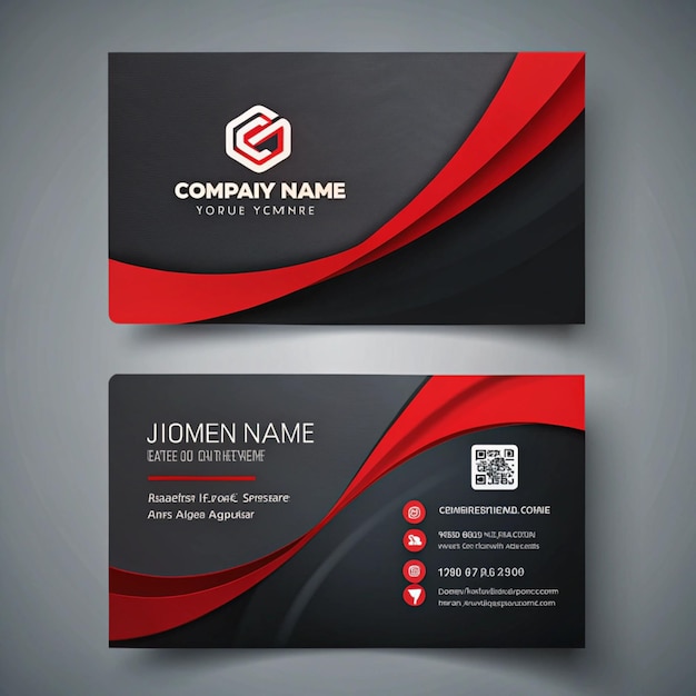 Diseño moderno de tarjetas de visita profesionales en rojo y negro