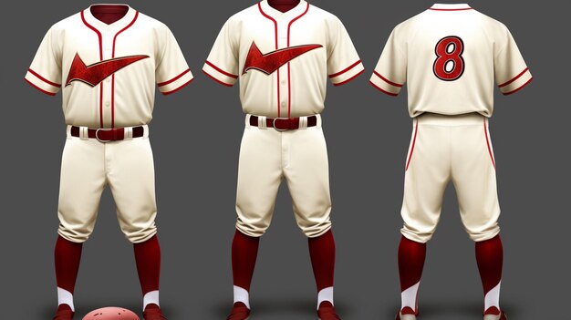 Foto diseño moderno del uniforme de béisbol con material limpio y elegante