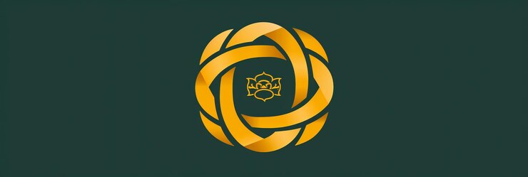Foto diseño de monograma circular que muestra el escudo de la familia entrelazado o la inicial dentro de la línea lisa del círculo
