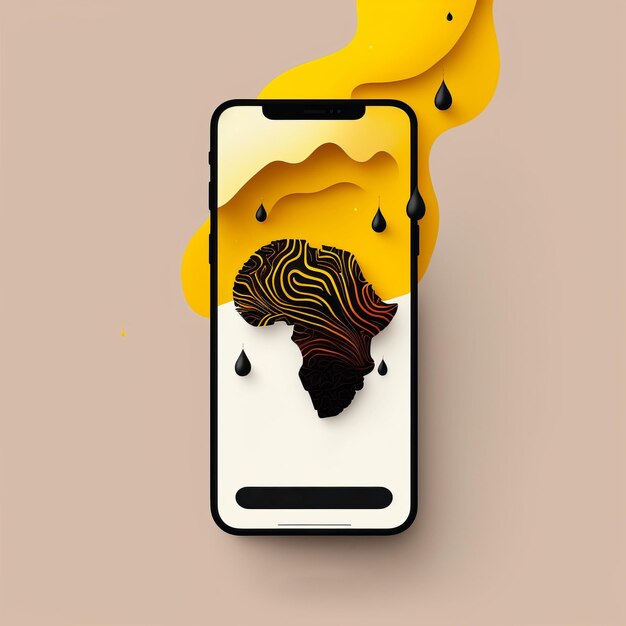 Diseño móvil con el continente África