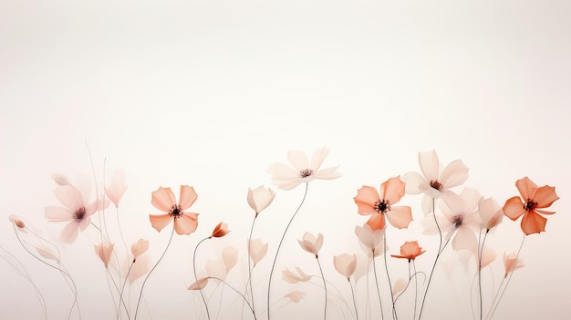 Diseño de la naturaleza con fondo de flores minimalista