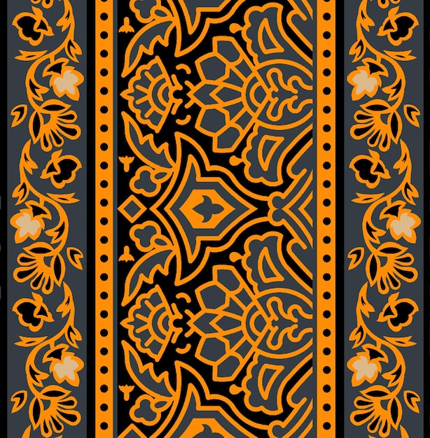 un diseño negro y naranja con un fondo negro con un diseño que dice la palabra