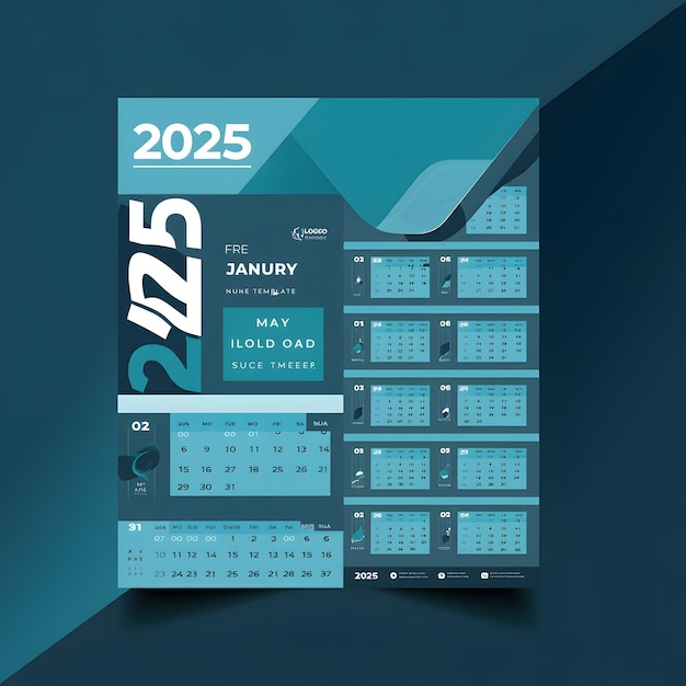 Diseño netural del calendario 2025 plantilla única Imagen Premium generada con IA