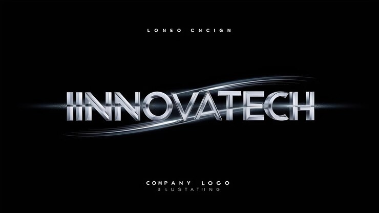Foto diseño del nombre de la marca sobre fondo negro ilustración conceptual en 3d de la identidad de la empresa
