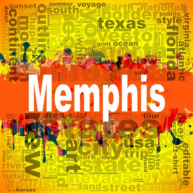 Foto diseño de nube de palabras de memphis