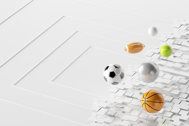 Diseño de objetos de fútbol 3d. representación realista.