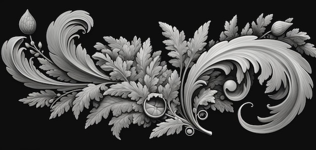 un diseño ornamental en blanco y negro