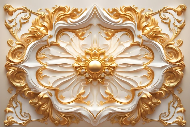 un diseño de oro y oro en el estilo del edificio