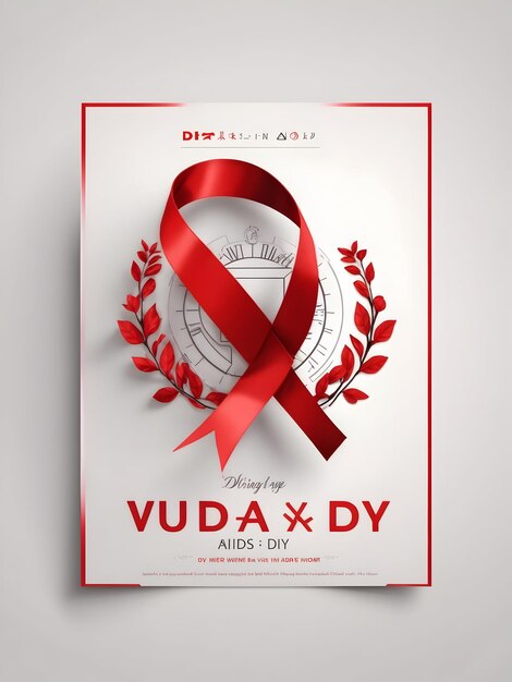 Foto diseño para pancarta del día mundial del sida con letrero de cinta roja