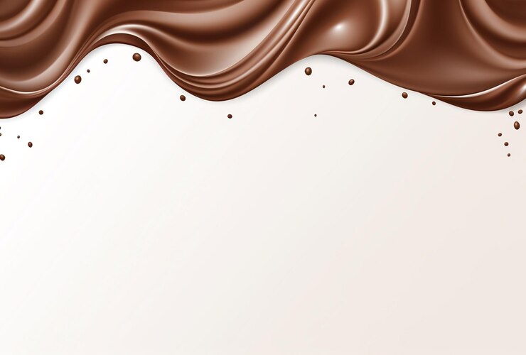 Diseño de pancartas de comida y bebida con fondo de chocolate derretido
