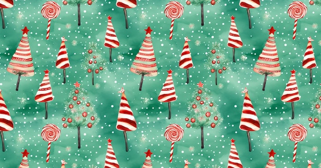 Diseño de papel de embalaje para el árbol de Navidad sin costuras