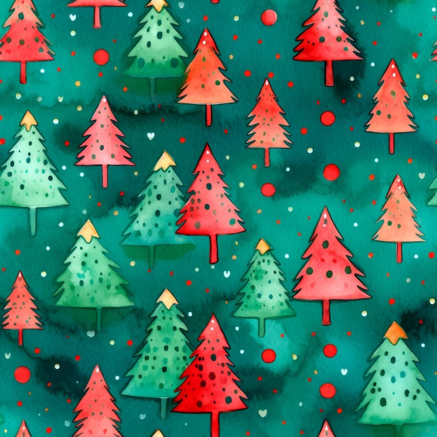 Diseño de papel de embalaje para el árbol de Navidad sin costuras