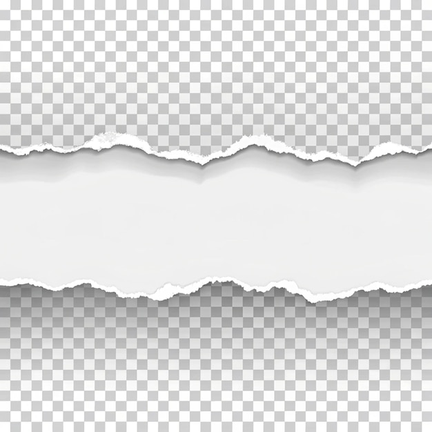 Diseño de papel rasgado en vector de fondo transparente