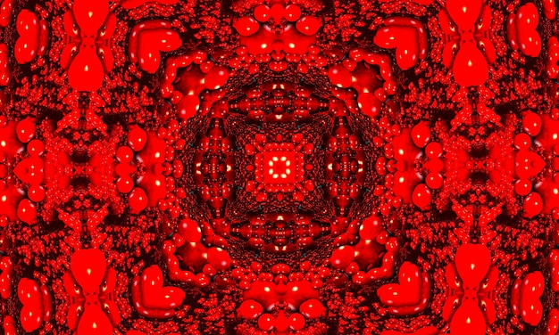 Diseño de papel tapiz de patrón de caleidoscopio de estrella roja de terror.