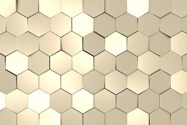 Diseño de pared moderno con concepto de lujo. Fondo abstracto de hexágono. Representación 3D.