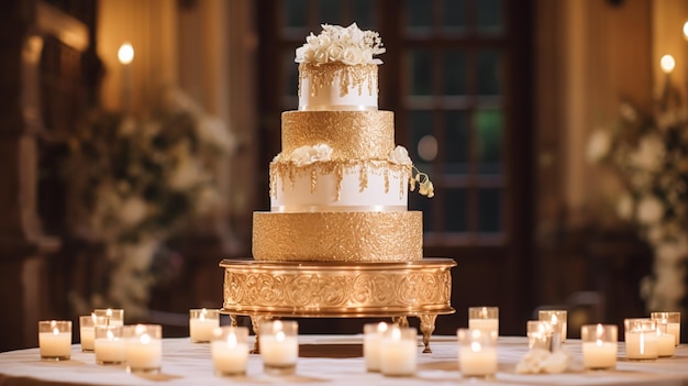 Diseño de pastel de boda postre de otoño estilo y decoración navideña pastel de varios niveles para un evento de otoño lugar de comida servicio de catering y elegante decoración de campo inspiración de estilo cabaña