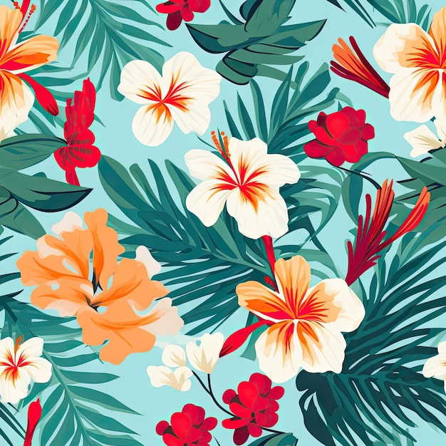 Diseño de patrón de camisa hawaiana de diseño plano