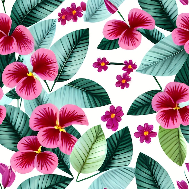 Diseño de patrón floral sin costuras Flores de superficie para repetición textil Papel tapiz Prendas de vestir Generado por IA