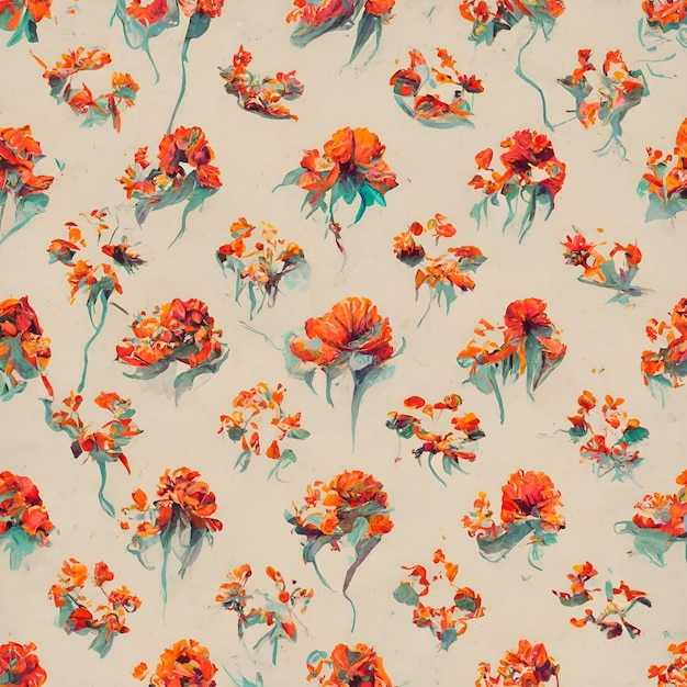 Diseño de patrón floral sin costuras